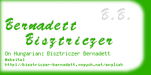 bernadett bisztriczer business card